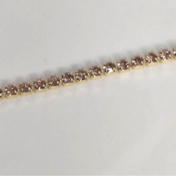 Gorjana Bracelet Lexi 18K Gold Plated Crystal Blush Pink NEW - Picture 3 of 10